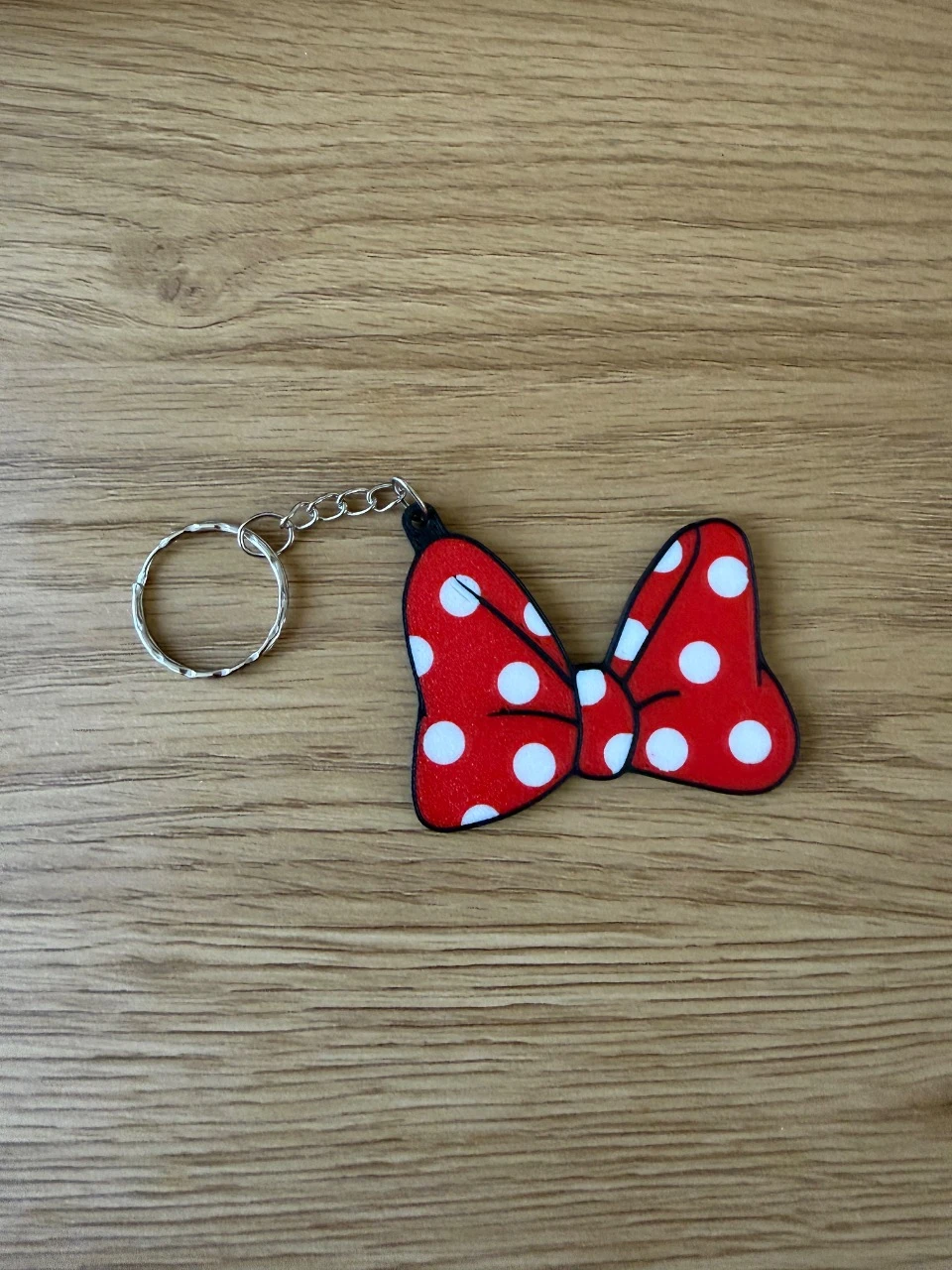 Keychain Minnie Mouse dots bow